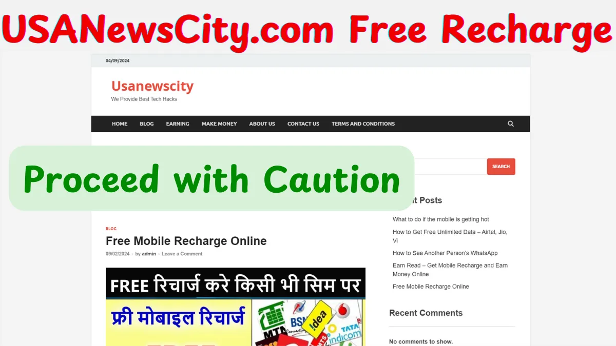 USANewsCity com Free Recharge